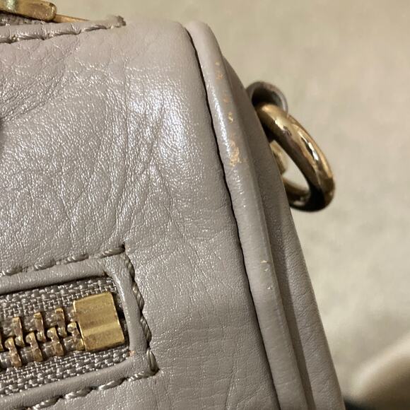 REBECCA MINKOFF TAUPE LEATHER GOLD STUD CROSSBODY BAG( ASIS) - Picture 13 of 16